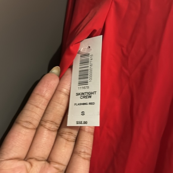 Aritzia Babatón Flashing Red skintight Crew Longsleeve Bodysuit Size Small - Picture 4 of 4